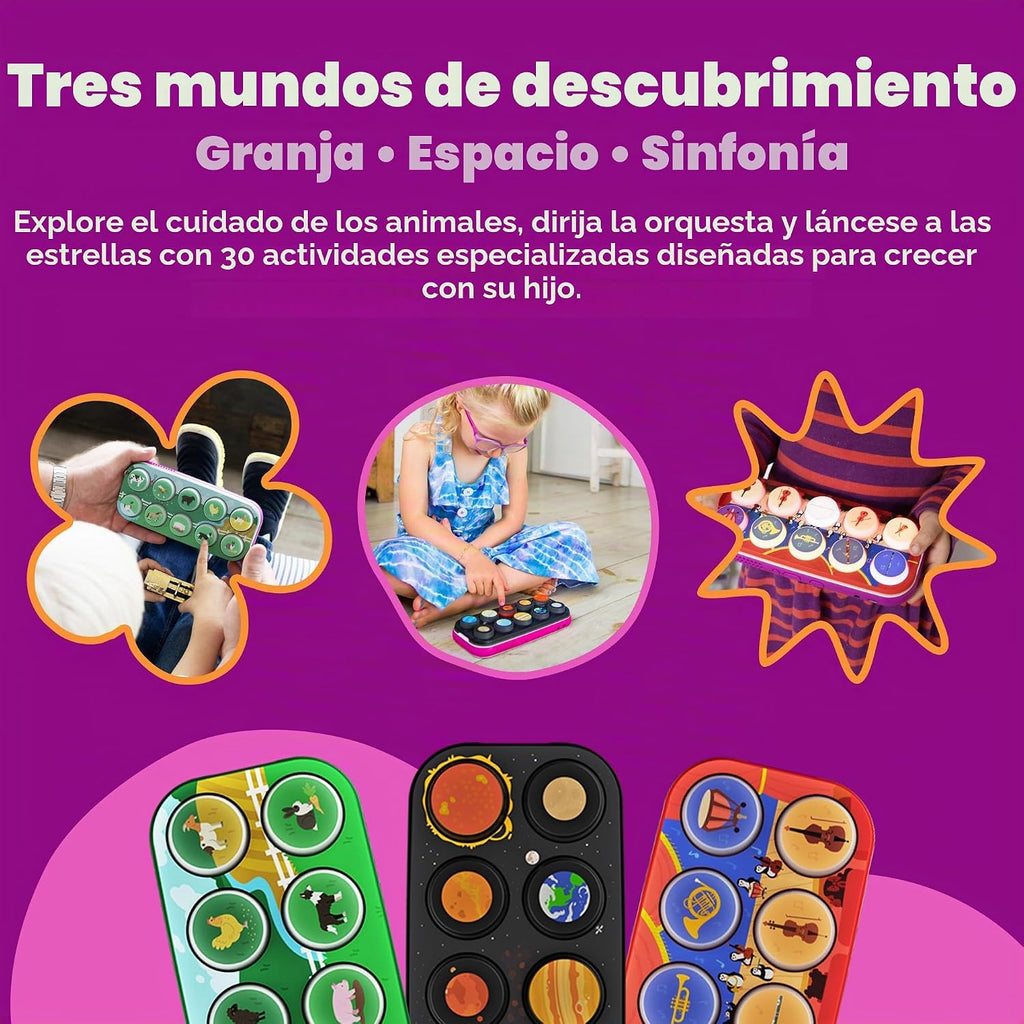 Boppo Paquete de tableta de aprendizaje sin pantalla y 3 paquetes de