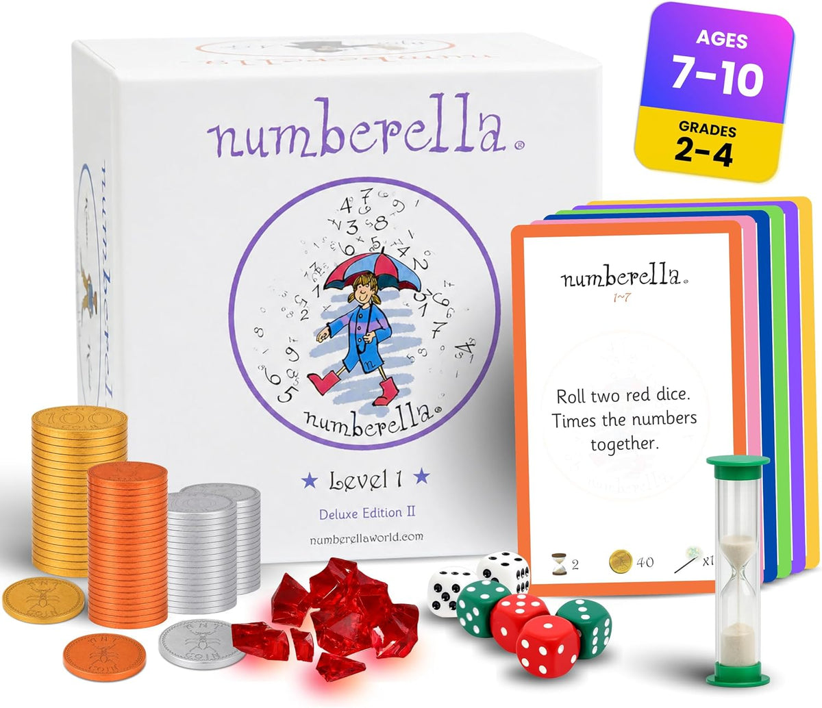 Numberella Juego de mesa de matemáticas Deluxe Nivel 1 | Edades 7-10 |