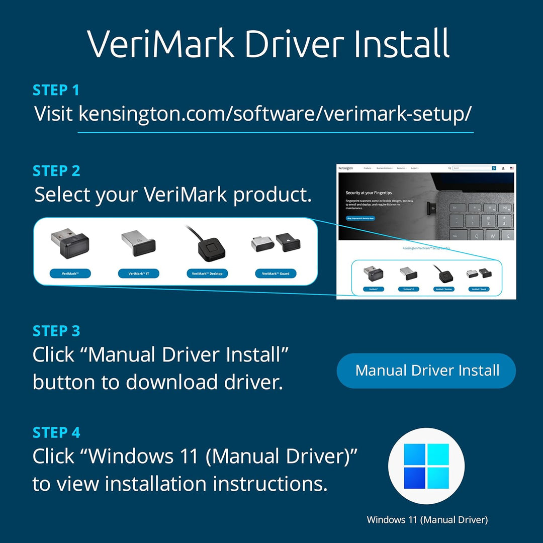 Kensington VeriMark Lector de Huellas Digitales USB de