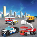 Paquete de 16 bloques de construcción para niños, compatibles con Lego 2 en 1, 710 piezas de kits de construcción de mini ciudad, incluye coche de policía y tren, regalos de juguete de Navidad