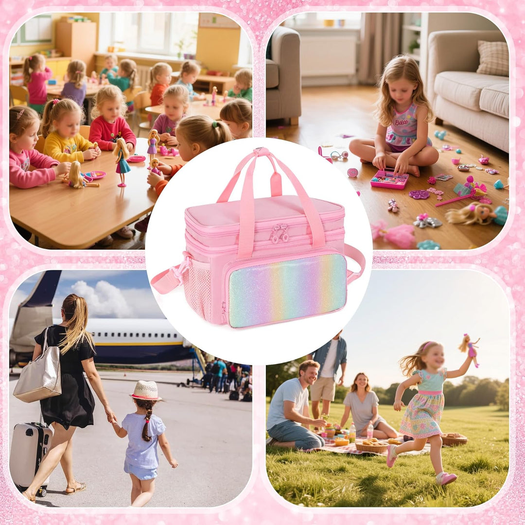 GRAOSO Estuche de transporte compatible con ropa de muñeca, organiz...