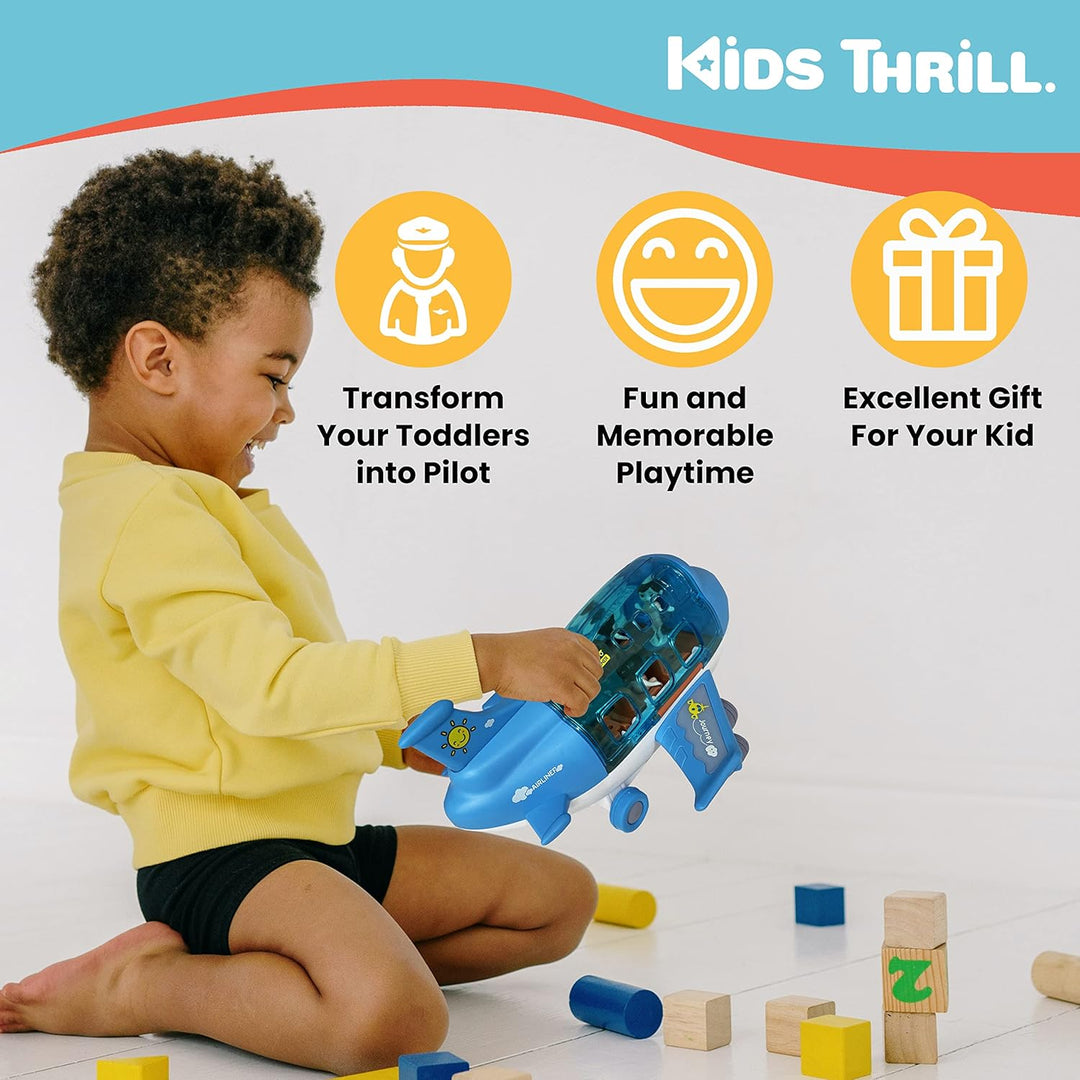 Kidsthrill Juguete de avión para niños con tecnología Bump &amp; Go...