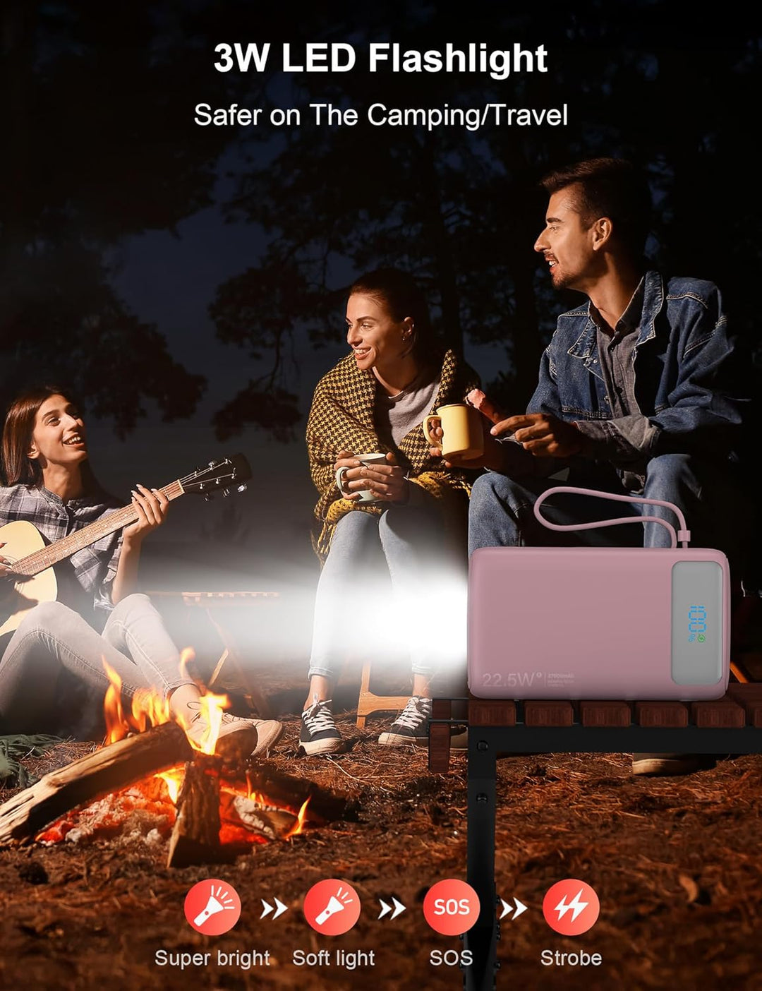 Cargador portátil, 27000 mAh 22.5 W, cargador de batería de carga r...
