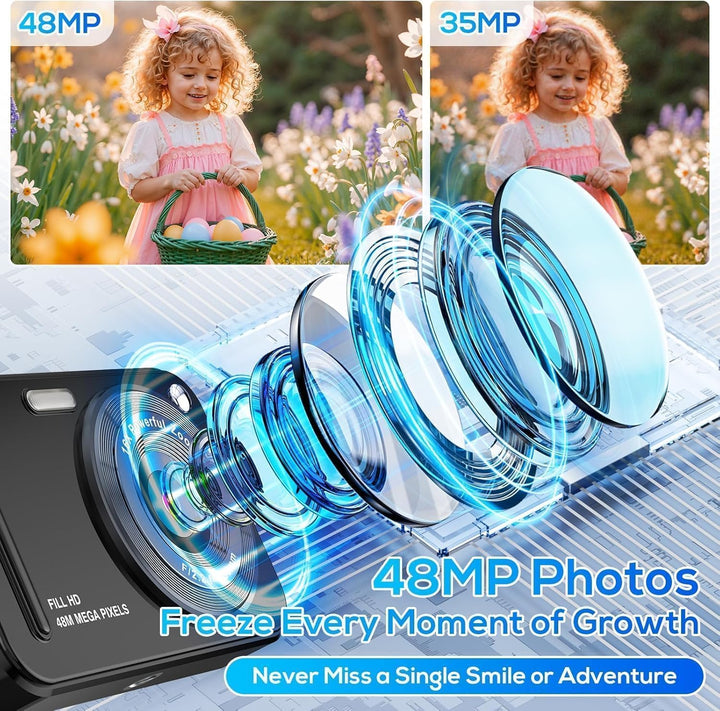 Cámara digital para niños, cámaras digitales de 48 MP FHD 1080P par...