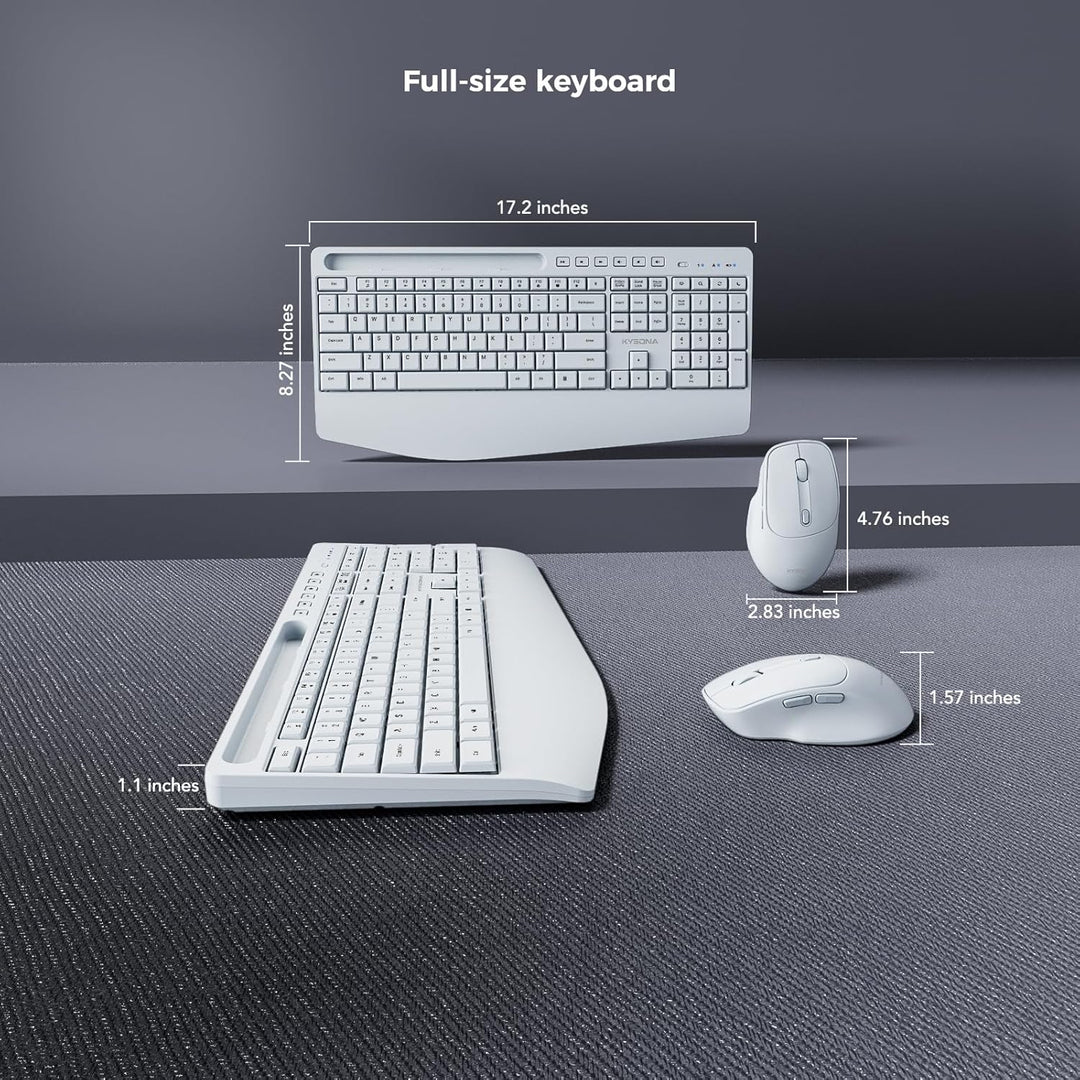 KYSONA Combo de teclado y mouse inalámbricos, teclado inalámbrico d...