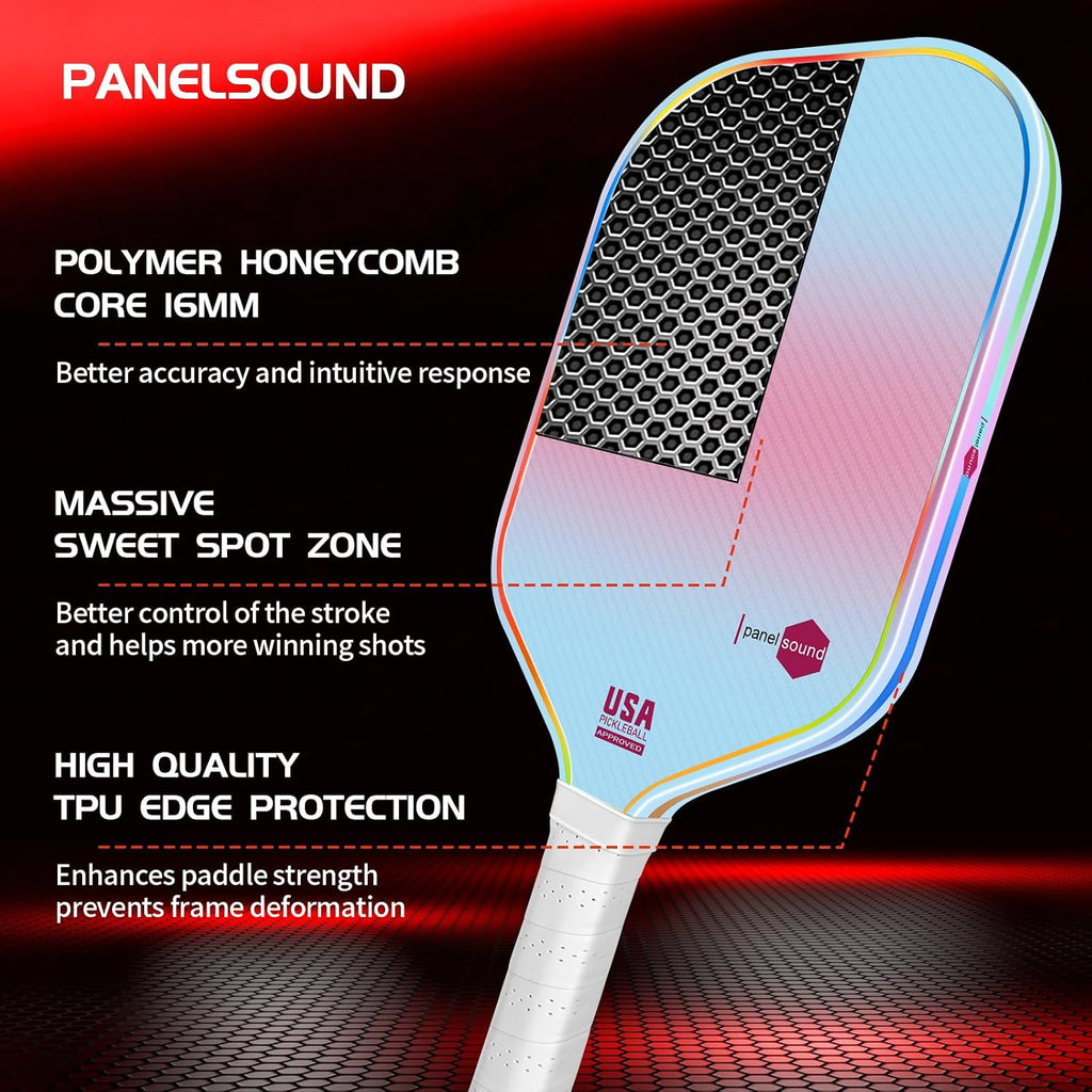 Set de 2 o 4 Palas de Pickleball Aprobadas por USAPA, Rackets de Fibra de Vidrio para Pickleball, incluye 4 Pelotas de Exterior y 1 Estuche de Transporte