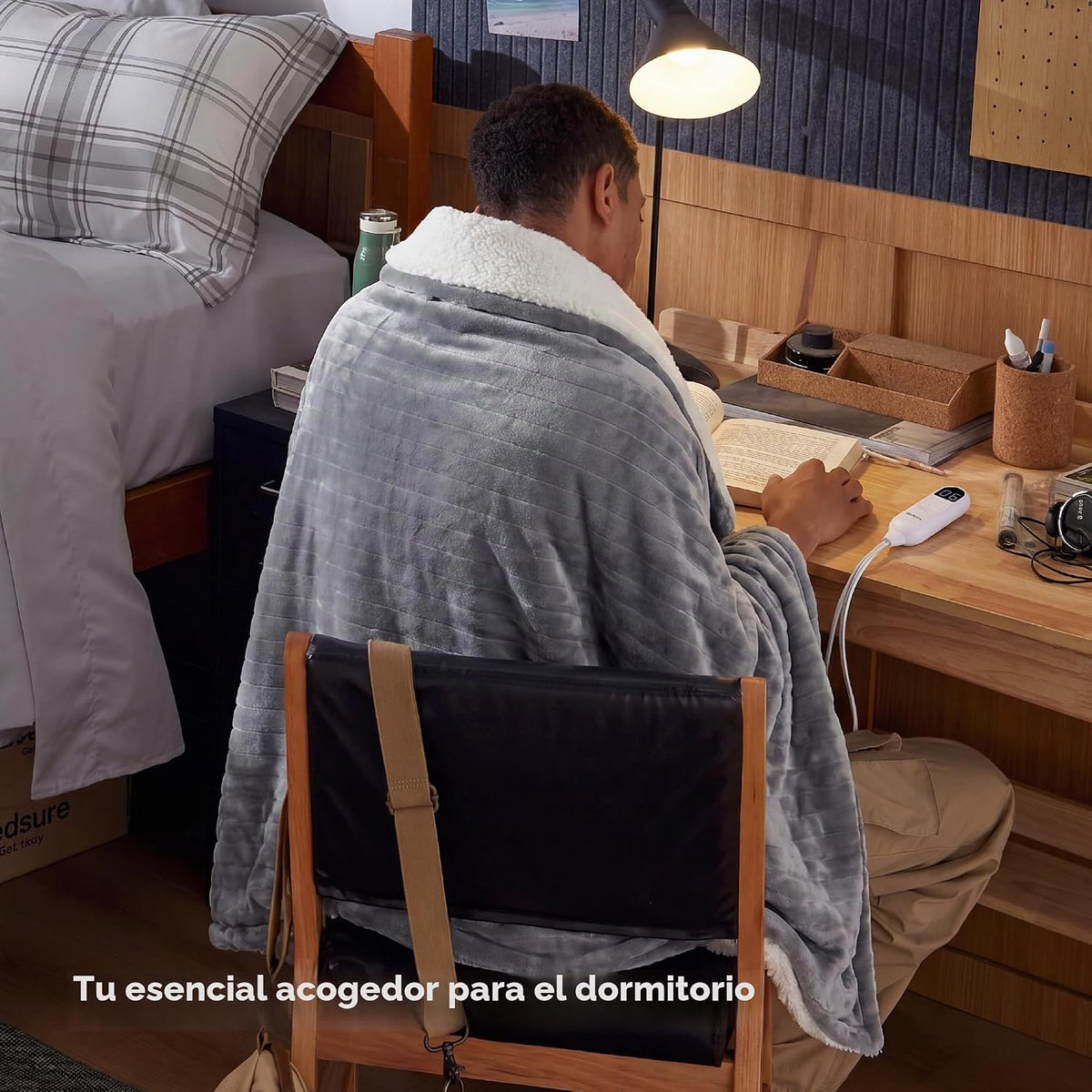Bedsure Manta térmica con función de precalentamiento, manta eléctrica de calentamiento rápido, manta de franela suave con 6 ajustes de tiempo (hasta 10 horas), 6 ajustes de calefacción, regalos para la abuela (50 x 60 pulgadas, gris)