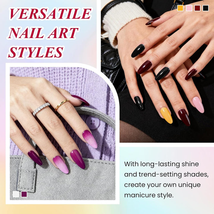 Vanreesa - Juego de 24 esmaltes de uñas en gel, 21 colores, esmalte...
