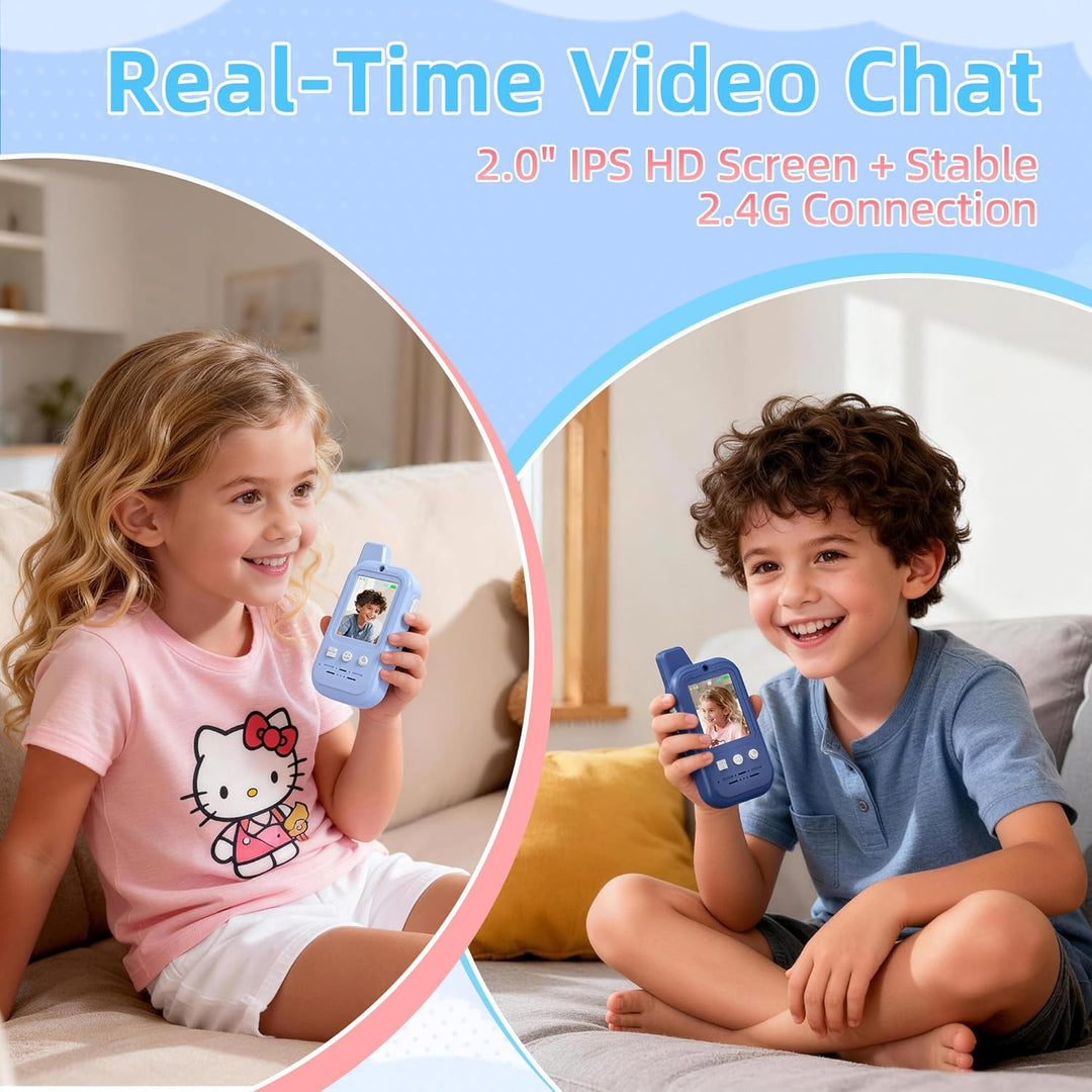 Walkie Talkies de video para niños: paquete de 2 juguetes de interc...