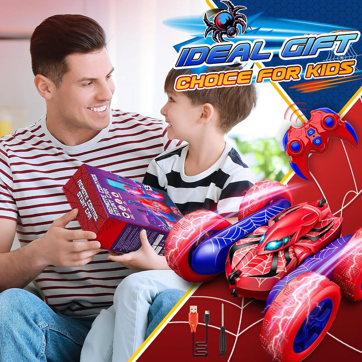 SYOKZEY Spider - Autos a control remoto, doble cara 360° Flip 4WD r...