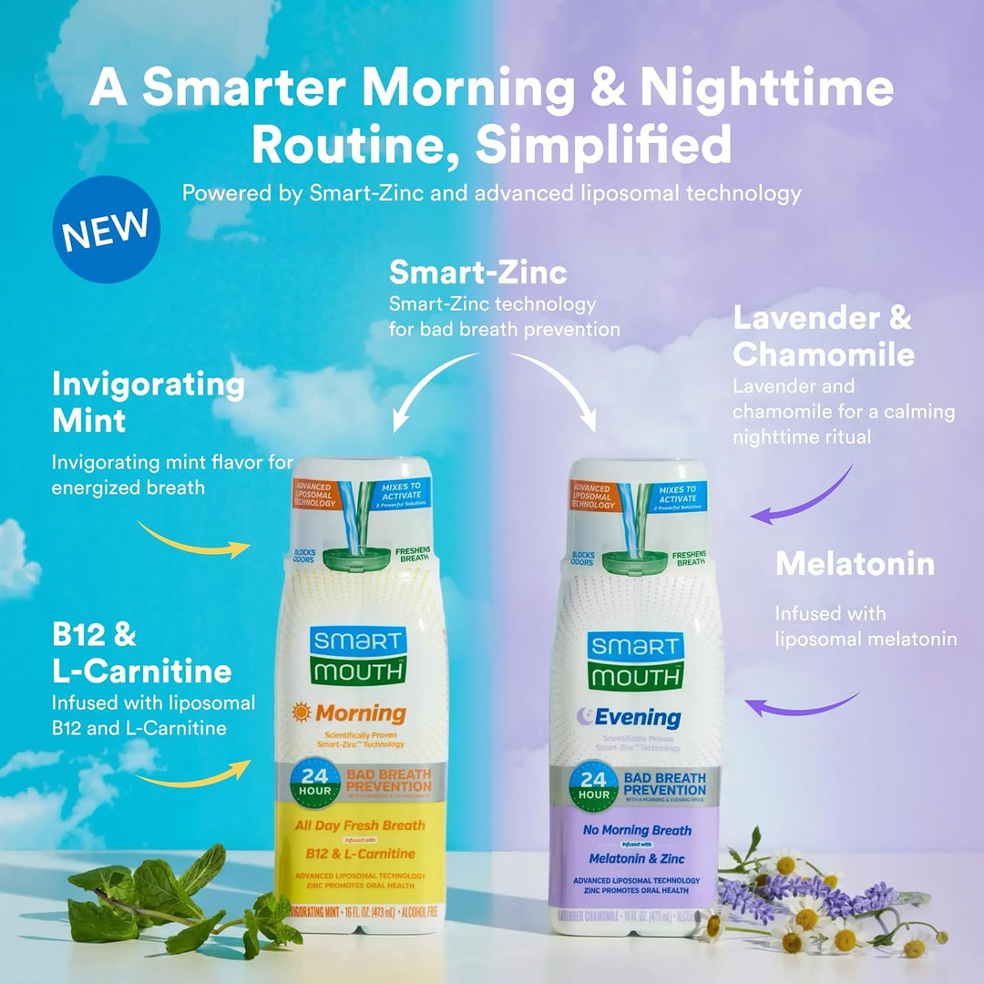 SmartMouth Paquete de enjuague bucal liposomal avanzado para mañana...
