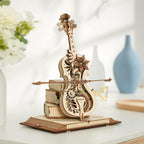 ROKR Rompecabezas 3D para adultos, a escala 1:5, kit de modelo de violonchelo con base, 199 piezas, caja de música de madera, kit de construcción, regalo de escritorio para hombres, mujeres