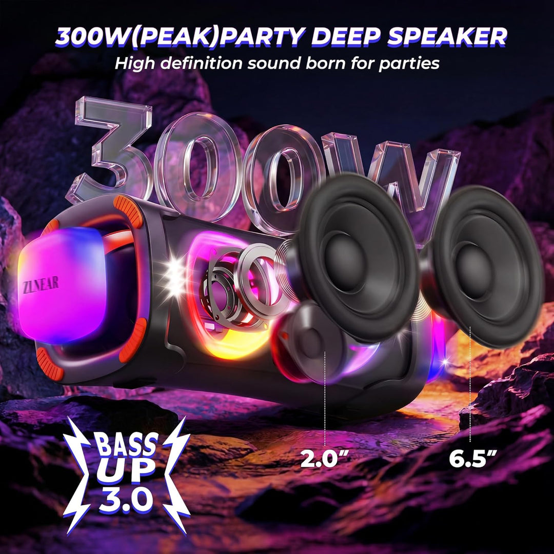 SunTrok Altavoz Bluetooth para fiestas: 300 W pico potente sonido e...