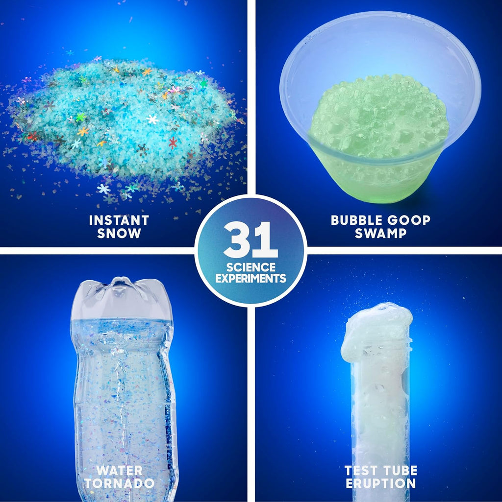 Lámpara Discovery Kit de ciencia de reacciones radicales – 31 experimentos STEM Lab para niños | Juego de actividades de bricolaje con herramientas químicas, molde de volcán, nieve instantánea, juguete