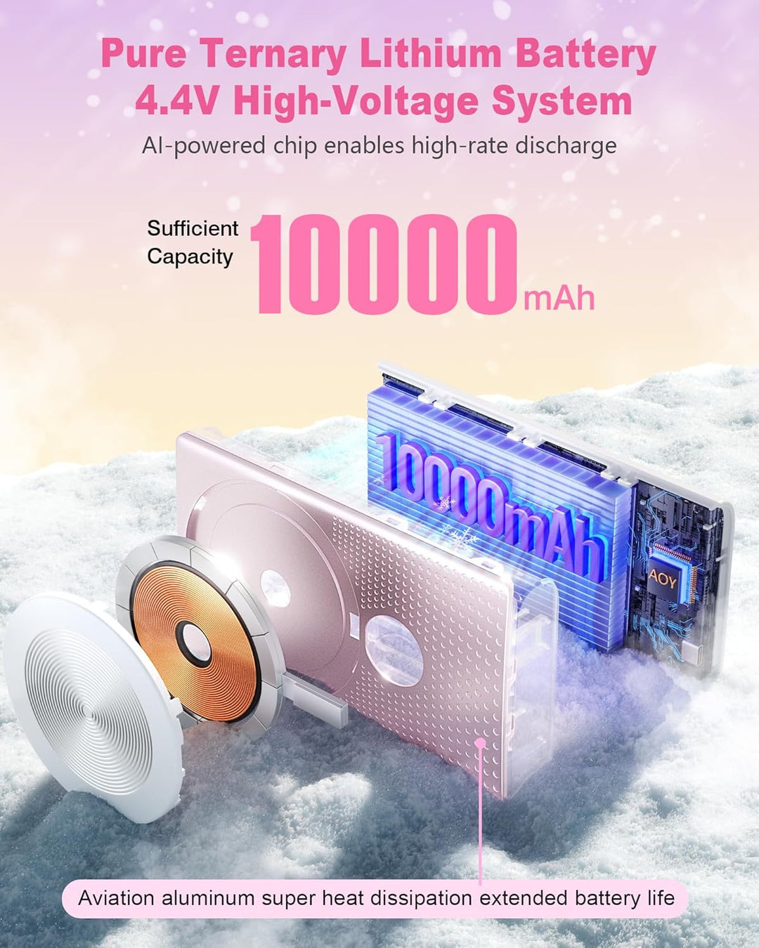 Kesguar Cargador portátil magnético, 10000 mAh, 22.5 W PD batería i...