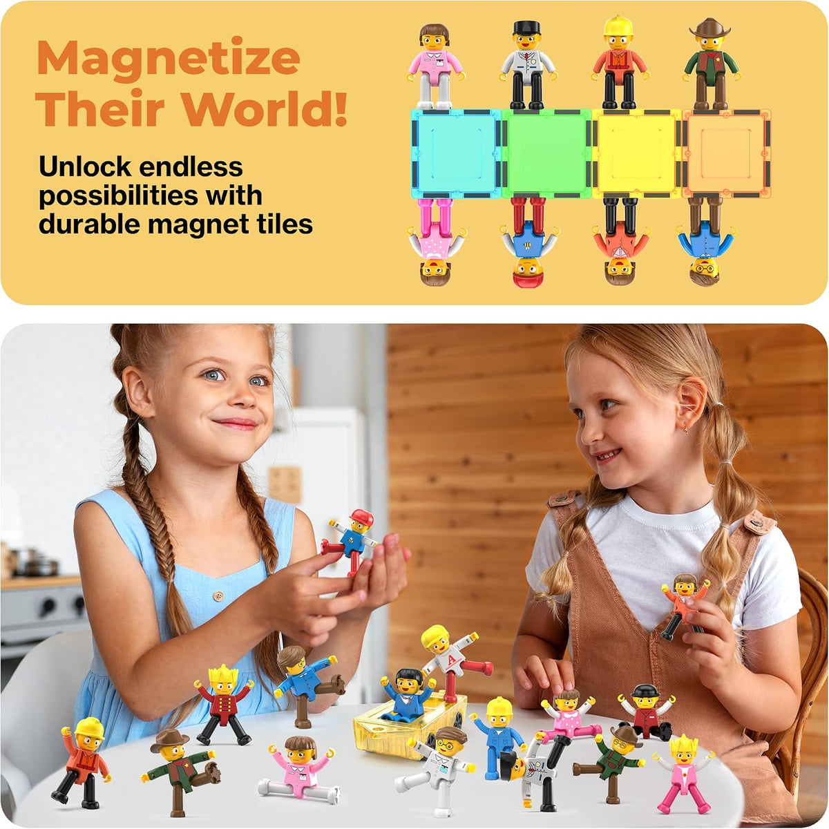 PicassoTiles - Juego de figuras de acción magnéticas para niños pequeños, con imán de expansión, kit educativo de aprendizaje STEM de simulación de juego para construcción, bloques de construcción, baldosas para desarrollo cerebral infantil