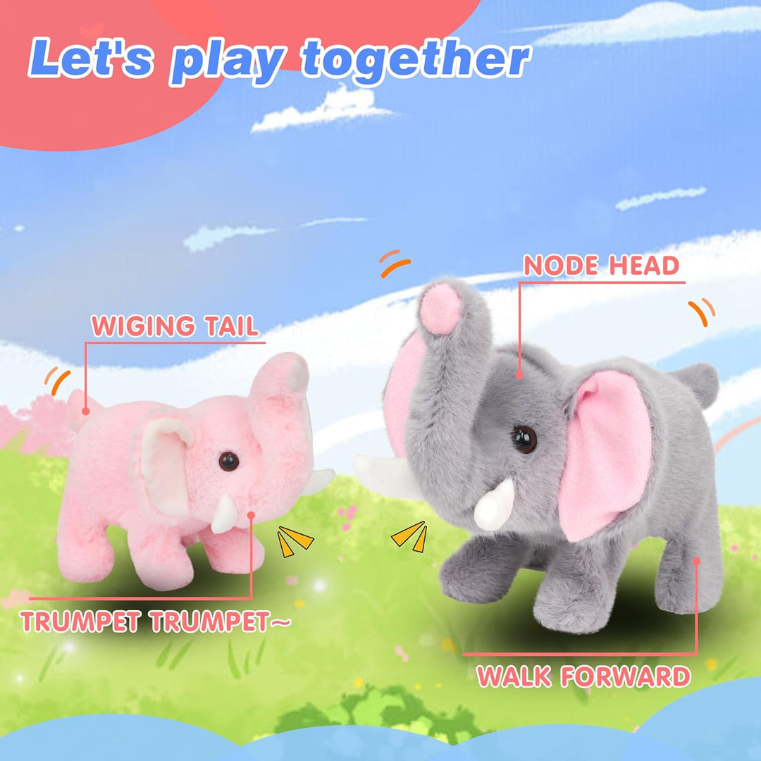 Hopearl - Elefante caminante interactivo Elephish de peluche electr...