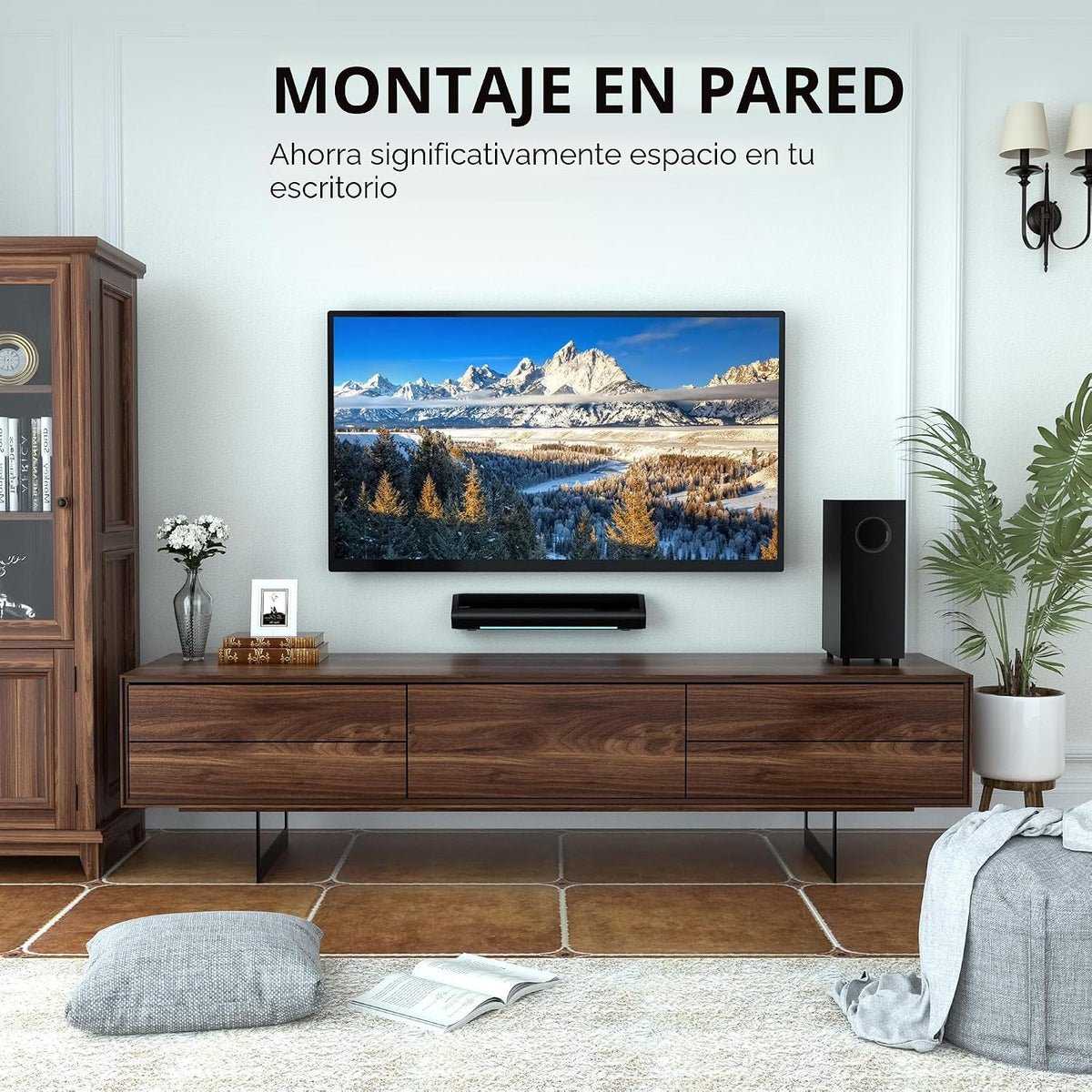 Barra de sonido Saiyin con subwoofer, sistema envolvente de cine en casa para TV PC