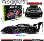 1:16 RC Drift Car 2.4GHz Spray 4WD Luces LED de Alta Velocidad de Control Remoto de 30+KM/H 2 Baterías 60Min Velocidad Variable Indefinidamente Juguetes de Coches de Deriva para Adultos y