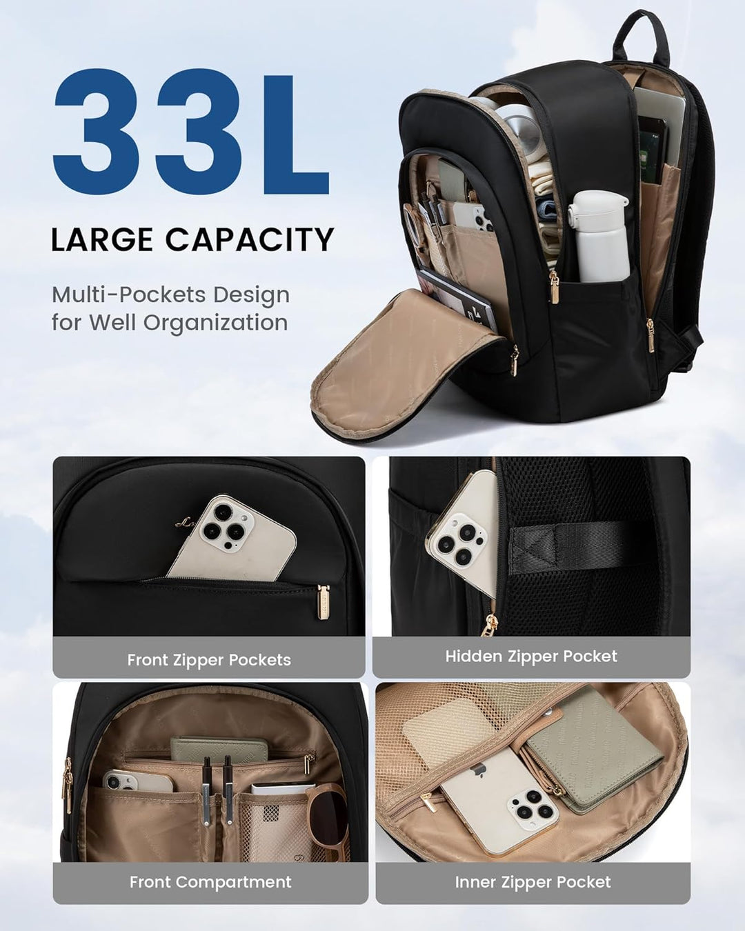 LOVEVOOK Mochila para laptop para mujer, mochila de negocios, mochi...