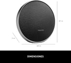 Harman Kardon Onyx Studio 9 - Altavoz portátil estéreo Bluetooth para el hogar con batería incorporada y carga USB, autoajuste y conexión de múltiples altavoces por Auracast - Negro