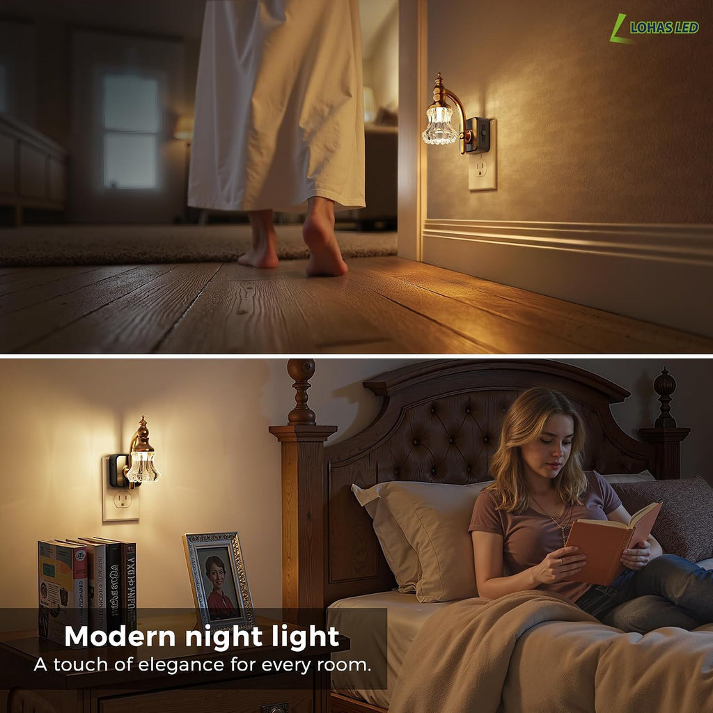 L LOHAS LED Las luces nocturnas se enchufan a la pared, 3000 K blanco suave