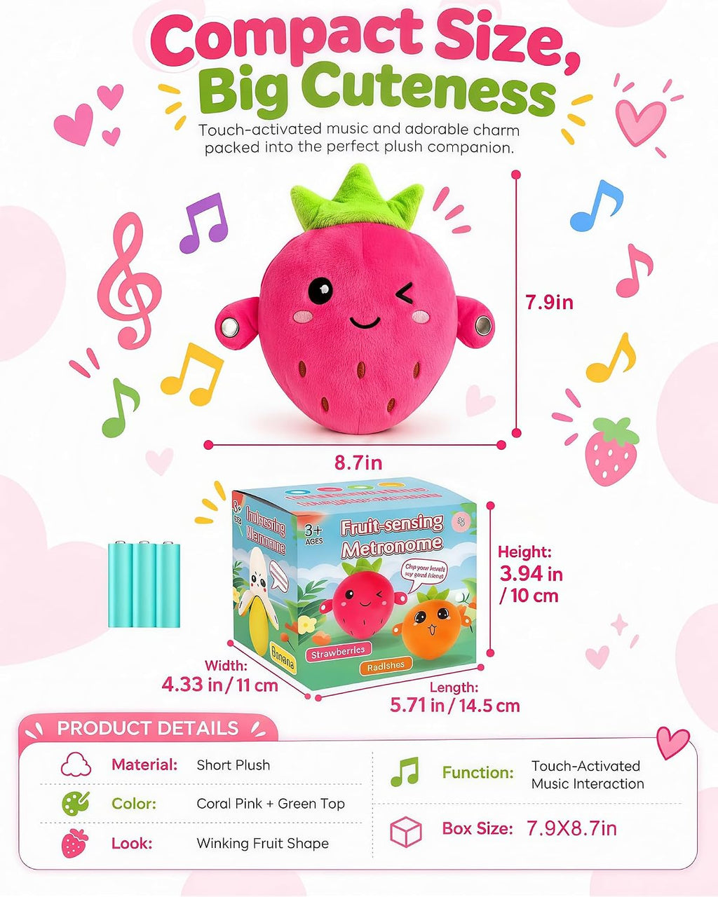Juguete sensorial musical para niños,Juguete de peluche interactivo con