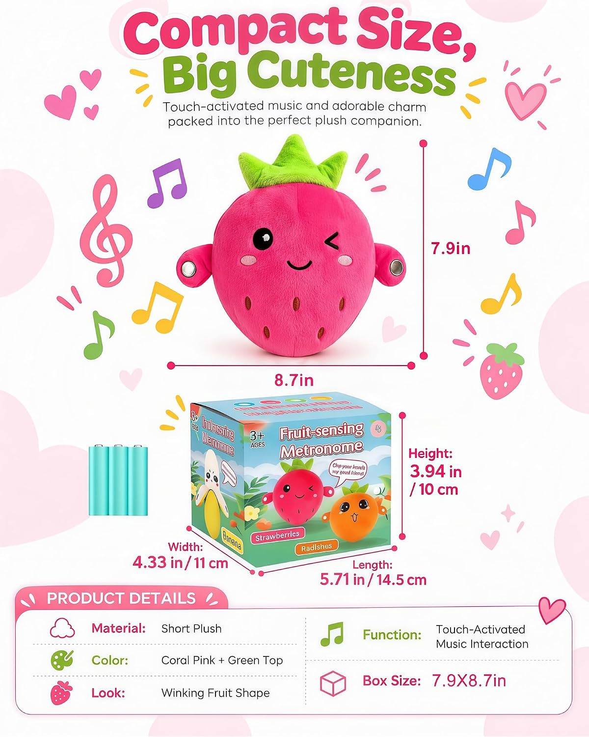 Juguete sensorial musical para niños,Juguete de peluche interactivo con