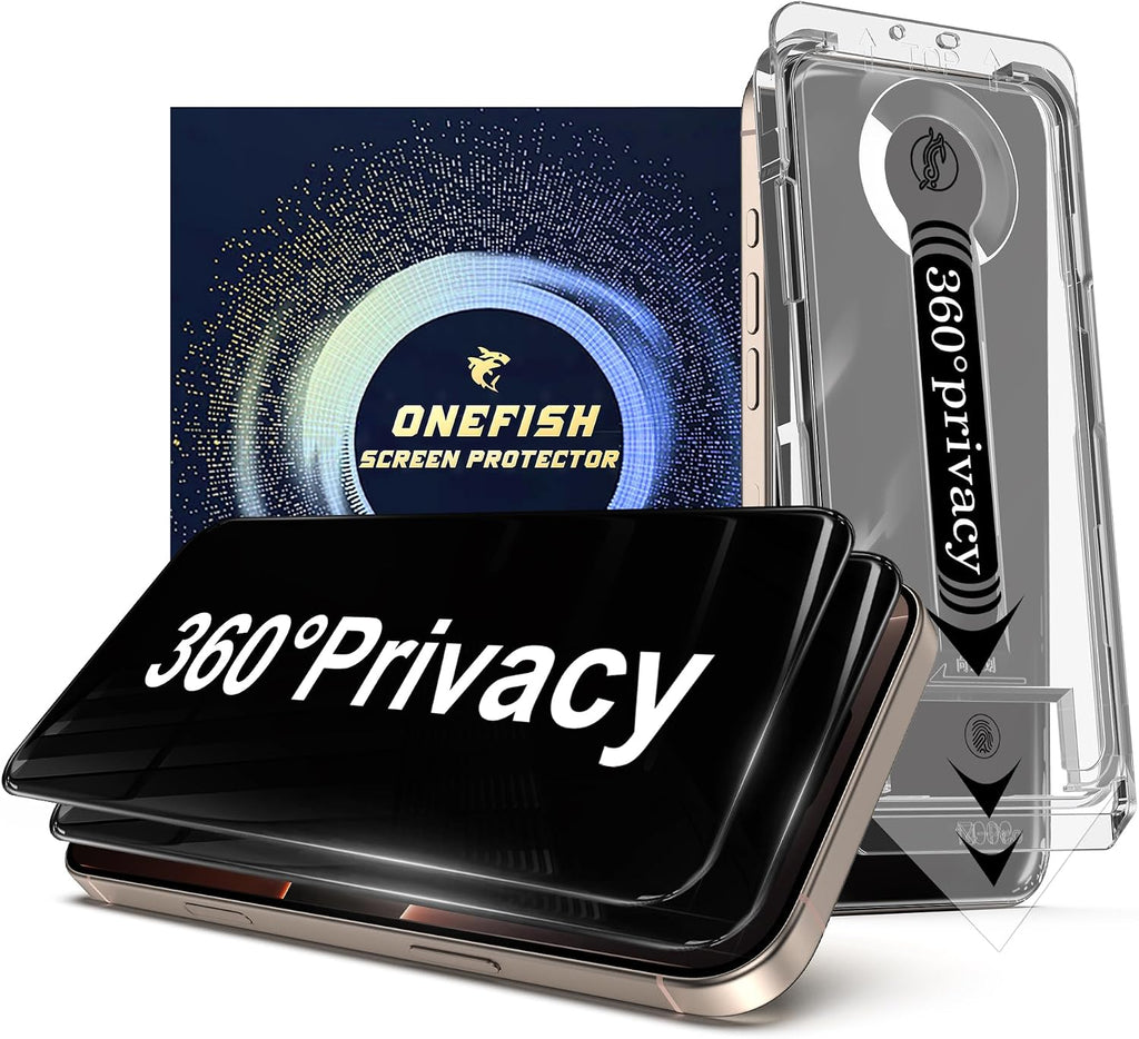 OneFish Paquete de 2 protectores de pantalla de privacidad de 360° para