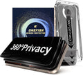 OneFish - 2 unidades de protector de pantalla de privacidad para iPhone 15 Pro - Vidrio templado antiespía de 4 vías 360°, dureza 9H, bordes curvos 3D, compatible con fundas y fácil instalación