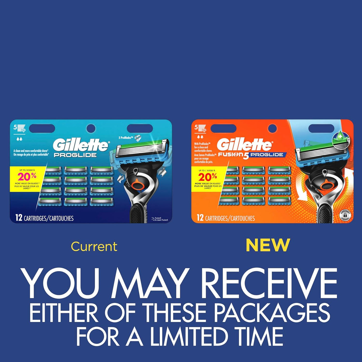 Gillette Fusion5 ProGlide Maquinilla de afeitar para hombre, 12 rec...