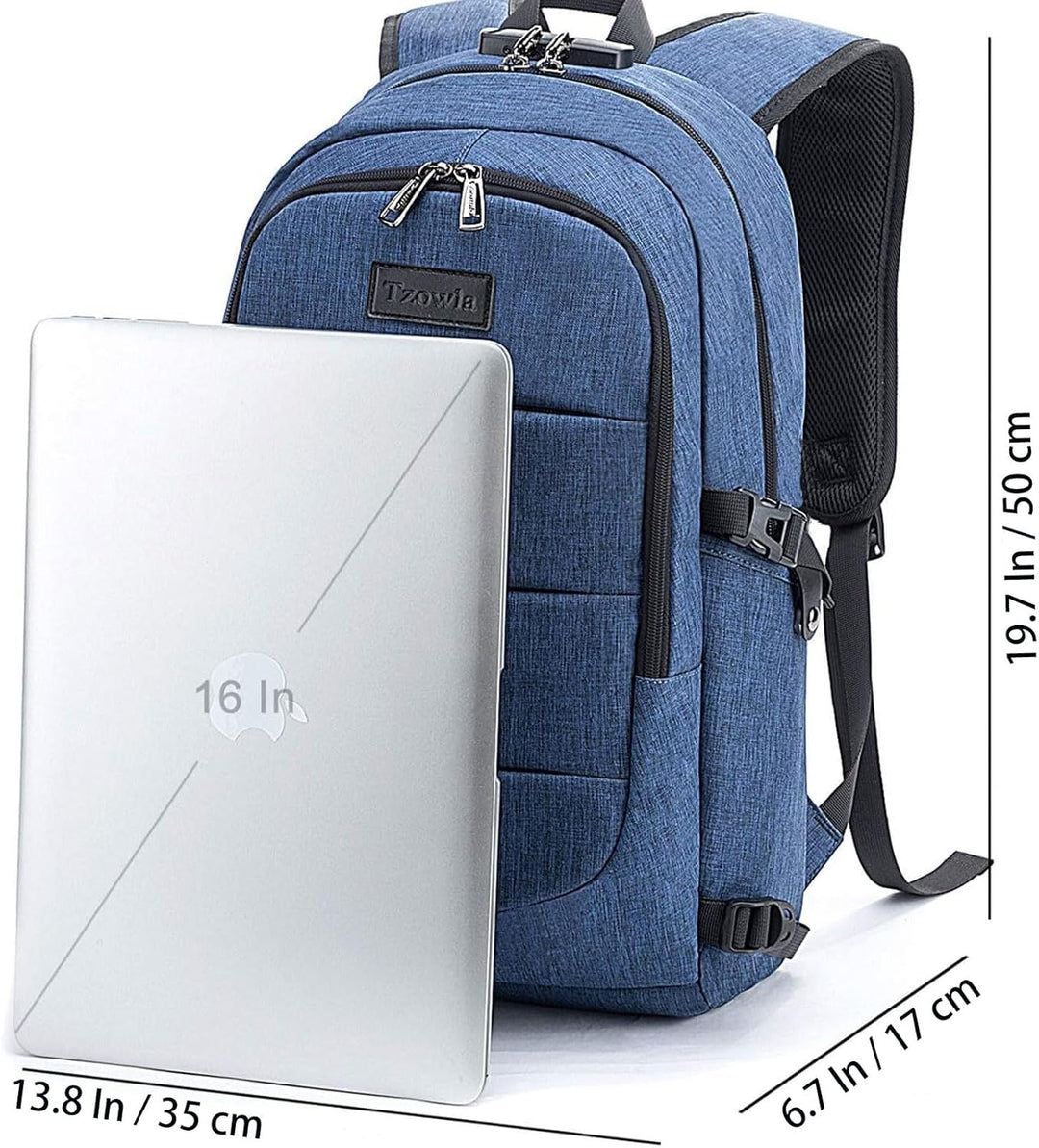 Tzowla, mochila de negocios para computadora portátil antirrobo, co...
