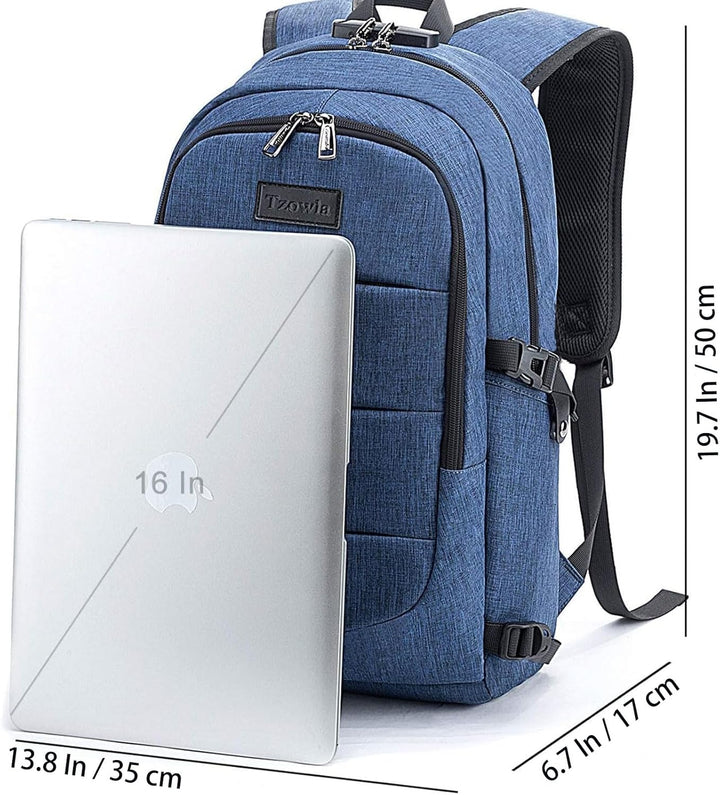Tzowla, mochila de negocios para computadora portátil antirrobo, co...