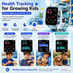 Reloj inteligente para niños de 5 a 12 años, juegos de funciones Ai con pantalla táctil HD, con cámara de video, reproductor de música, podómetro, ritmo cardíaco, rastreador de sueño, regalos de Navidad y cumpleaños para niños (camuflaje, 1.85 pulgadas)
