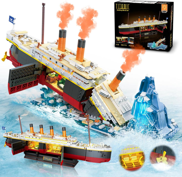 Titanic - Juego de construcción con luz 2 en 1 Titanic