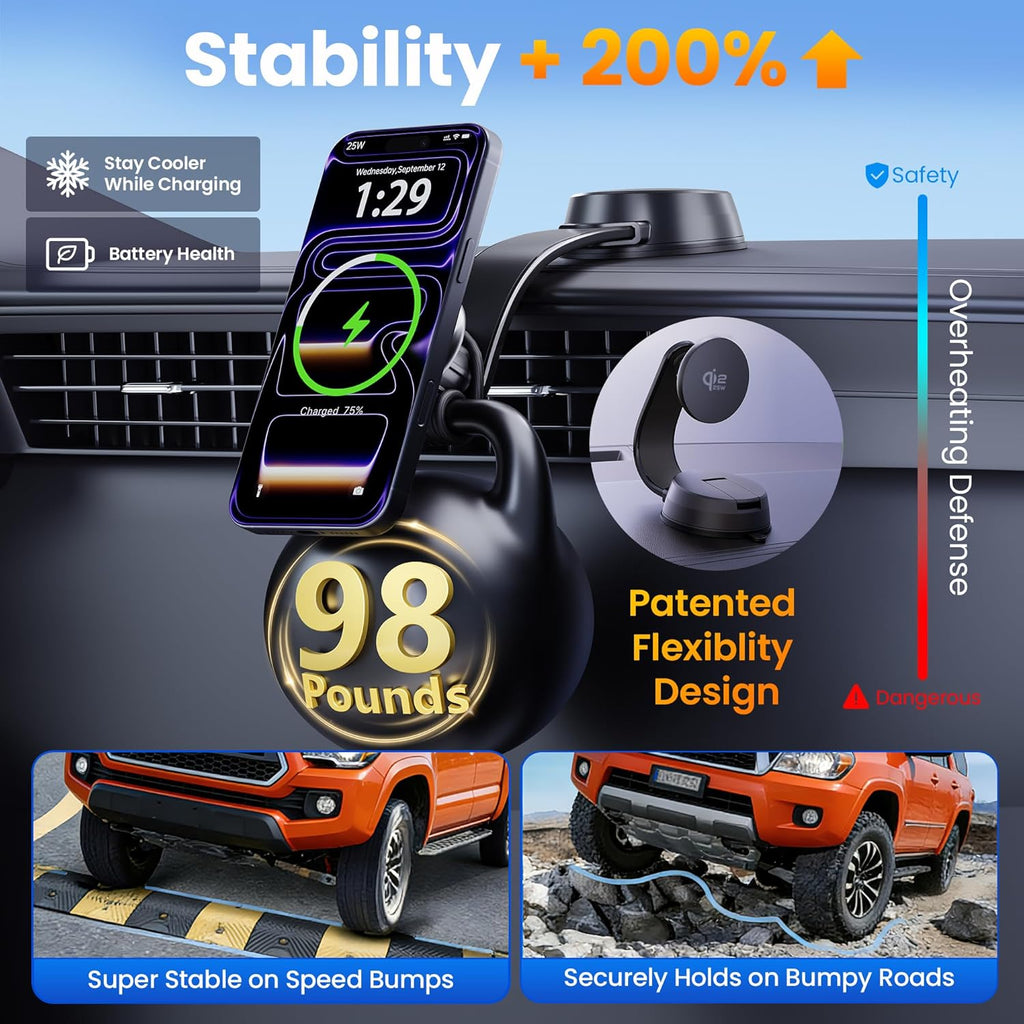 Actualización para Qi2.2 25W para cargador de coche inalámbrico MagSafe