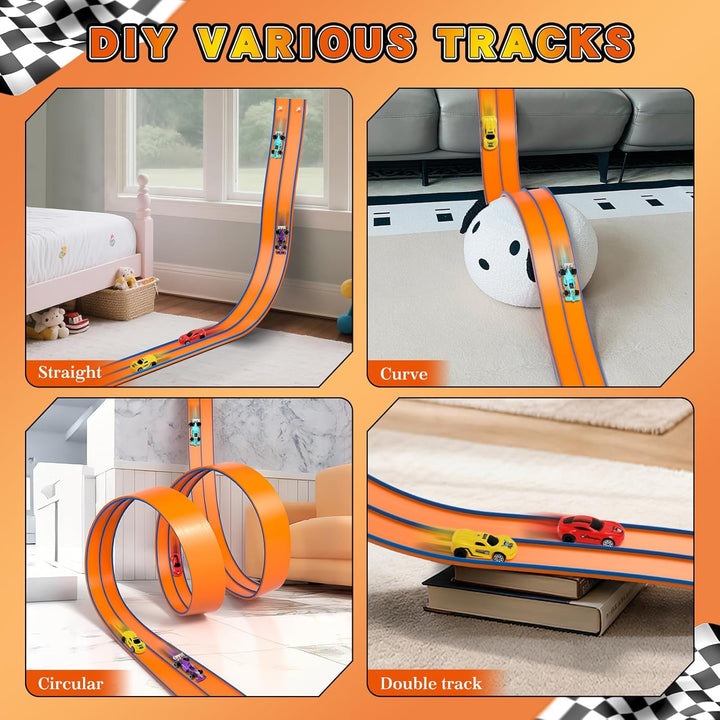 Flex Tracks - Pista de carreras flexible de 15 pies para