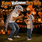 Disfraz de esqueleto de dinosaurio, juguetes de peluche de espinosaurio 3D con calavera y columna vertebral, cosplay de Halloween y disfraz de fiesta