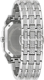 Bulova Reloj de acero inoxidable de plata Octava para hombre; esfera de forma octágona, estilo de 3 manecillas: 96A285