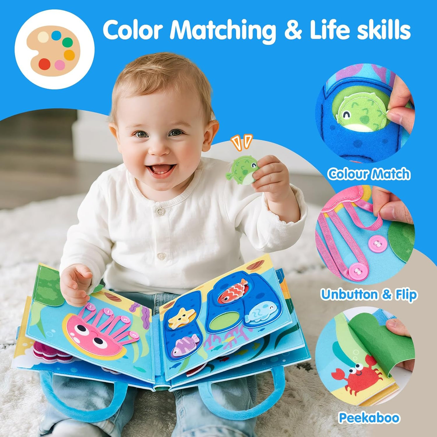 hahaland Libro de actividades sensoriales Montessori para