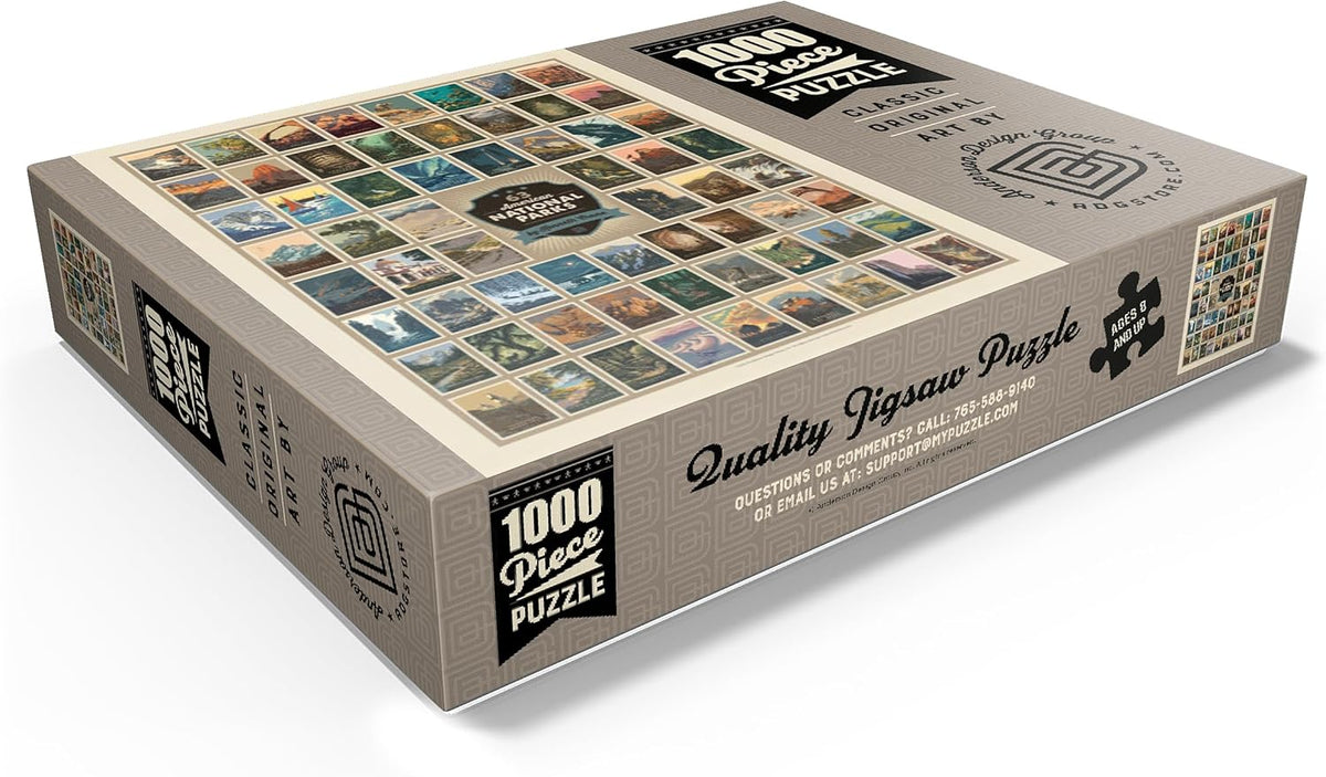 MyPuzzle 63 American National Parks: By Kenneth Crane, póster vintage, rompecabezas premium de 1000 piezas para adultos