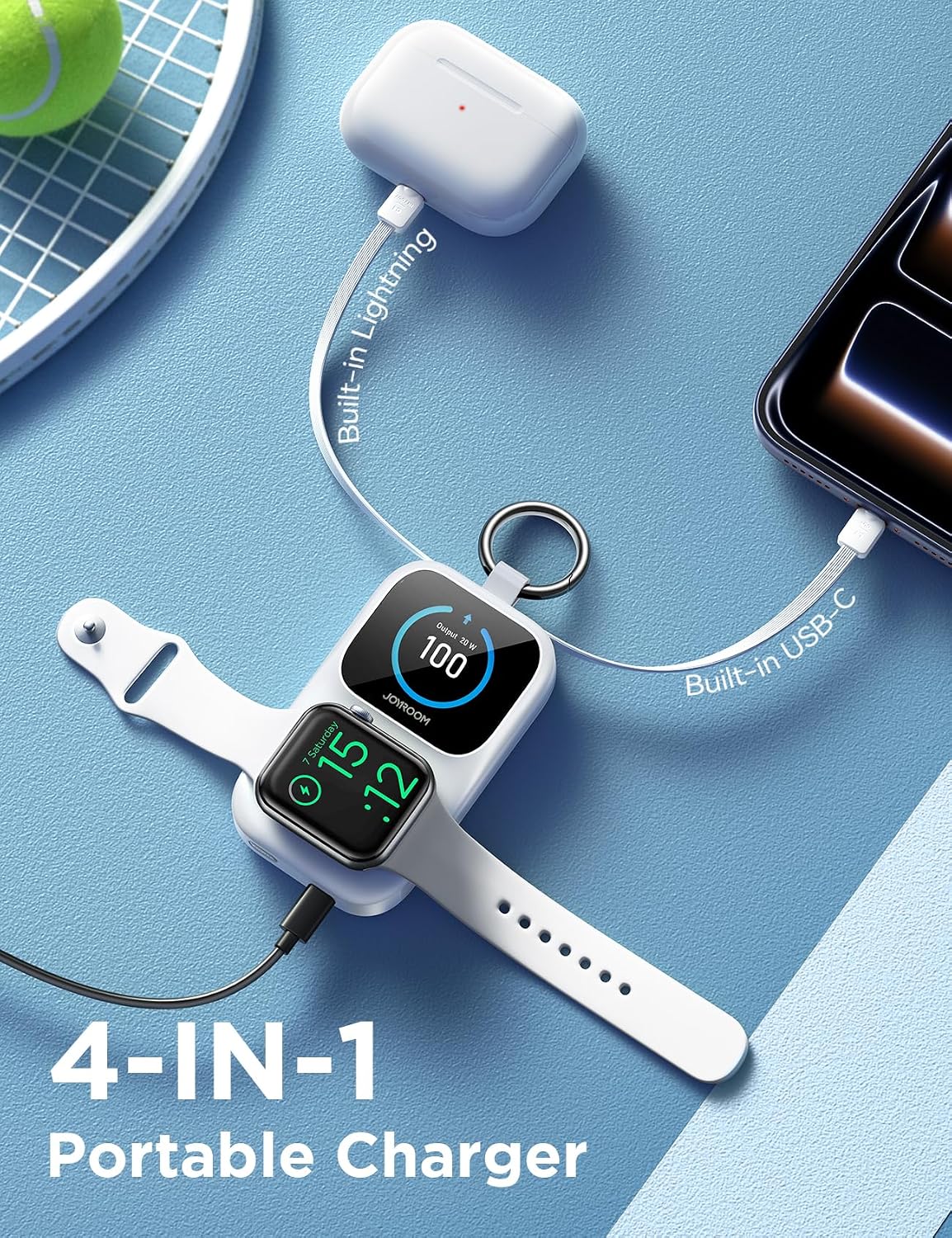 JOYROOM - Cargador portátil para Apple Watch, batería externa de 50...