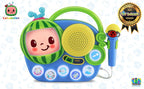 eKids Cocomelon Juguete Singalong Boombox con micrófono y música incorporada, juguetes para niños pequeños para fanáticos de los regalos de Cocomelon