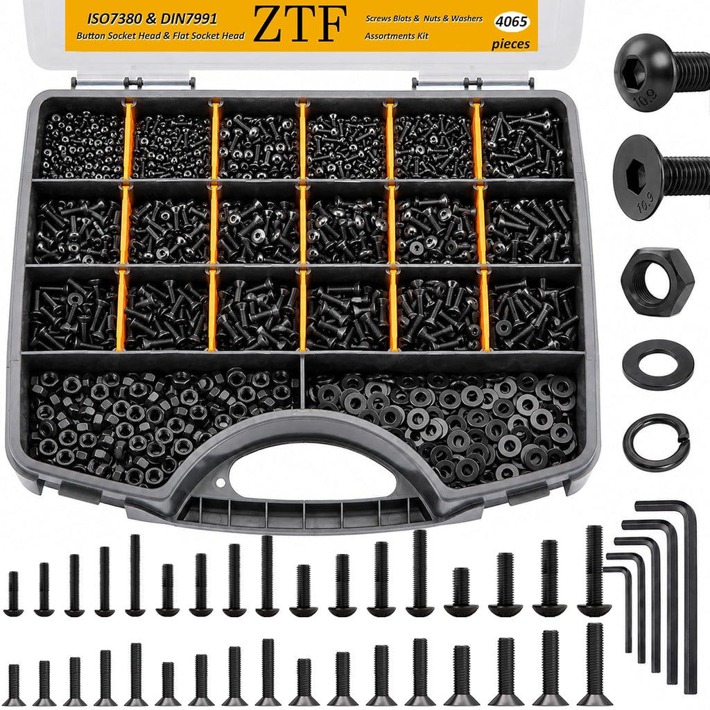 ZTF 4065pcs Metric Screw Assortment Kit，M2 M3 M4 M5 Assorted Screws
