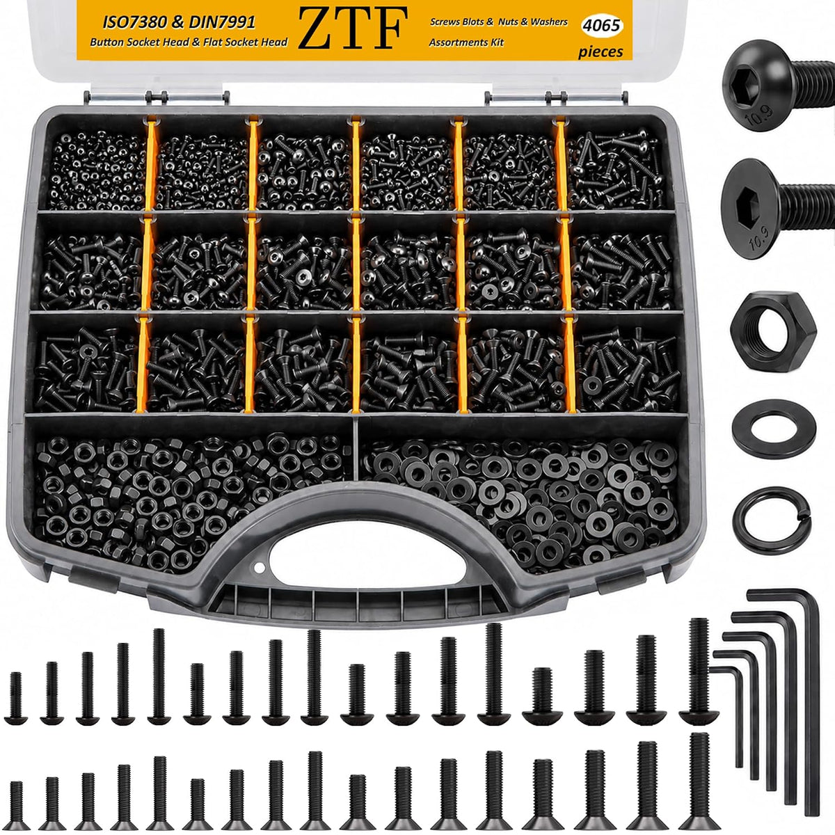 ZTF 4065pcs Metric Screw Assortment Kit，M2 M3 M4 M5 Assorted Screws