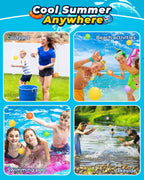 6 globos de agua reutilizables – Bolas de agua de llenado rápido para niños de 4 a 8 años – Bomba de agua autosellante recargable para fiesta de verano, piscina, juguetes de playa al aire libre para niños de 8 a 12 años