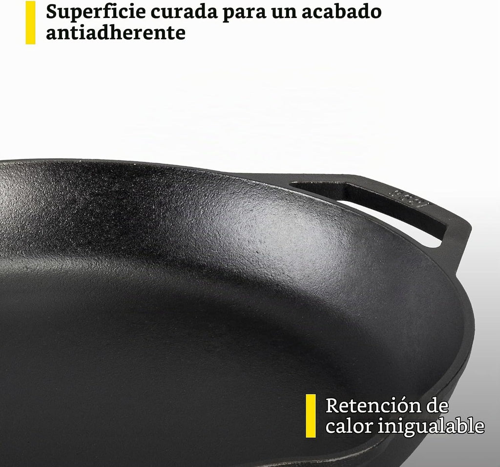 Lodge Chef Collection - Sartén de hierro fundido pre-sazonado de 14"