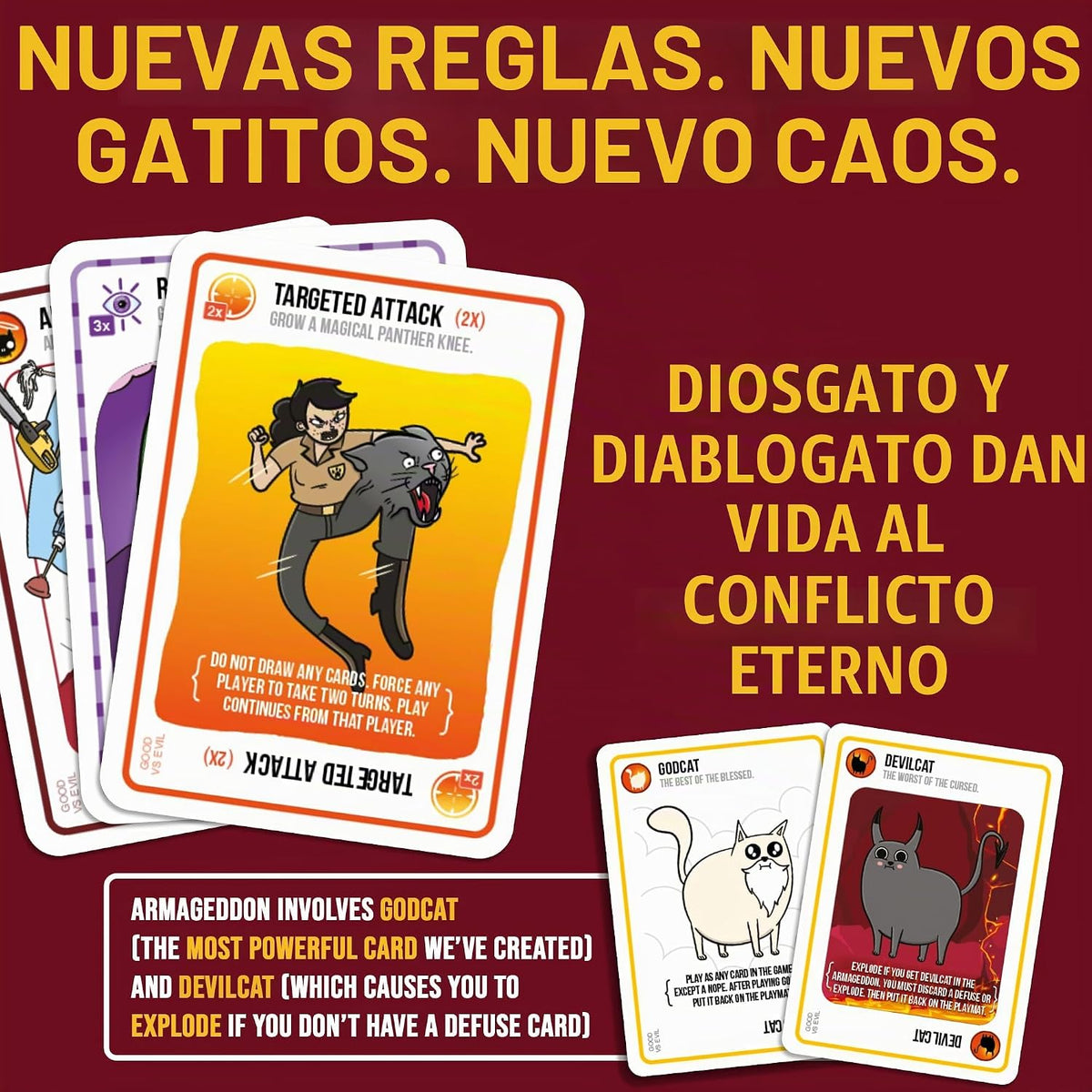 Exploding Kittens Good vs. Evil, 2-5 Players, Age 7+ Card Game