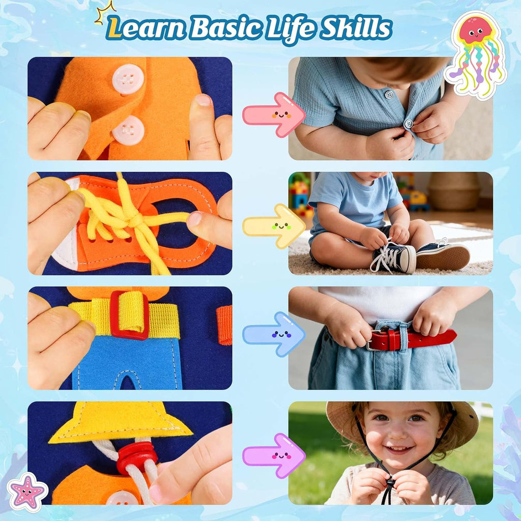Winblo Tablero de actividades para niños pequeños, juguetes Montessori para niños pequeños, regalo de cumpleaños, libro educativo sensorial de aprendizaje ocupado para niños pequeños, actividades para