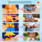 Winblo Tablero de actividades para niños pequeños, juguetes Montessori para niños pequeños, regalo de cumpleaños, libro educativo sensorial de aprendizaje ocupado para niños pequeños, actividades para